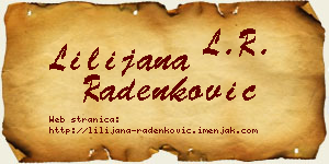 Lilijana Radenković vizit kartica
